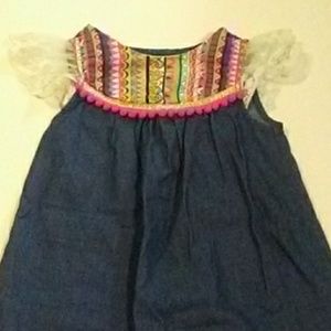 6 denim Chambray lace tunic top dress